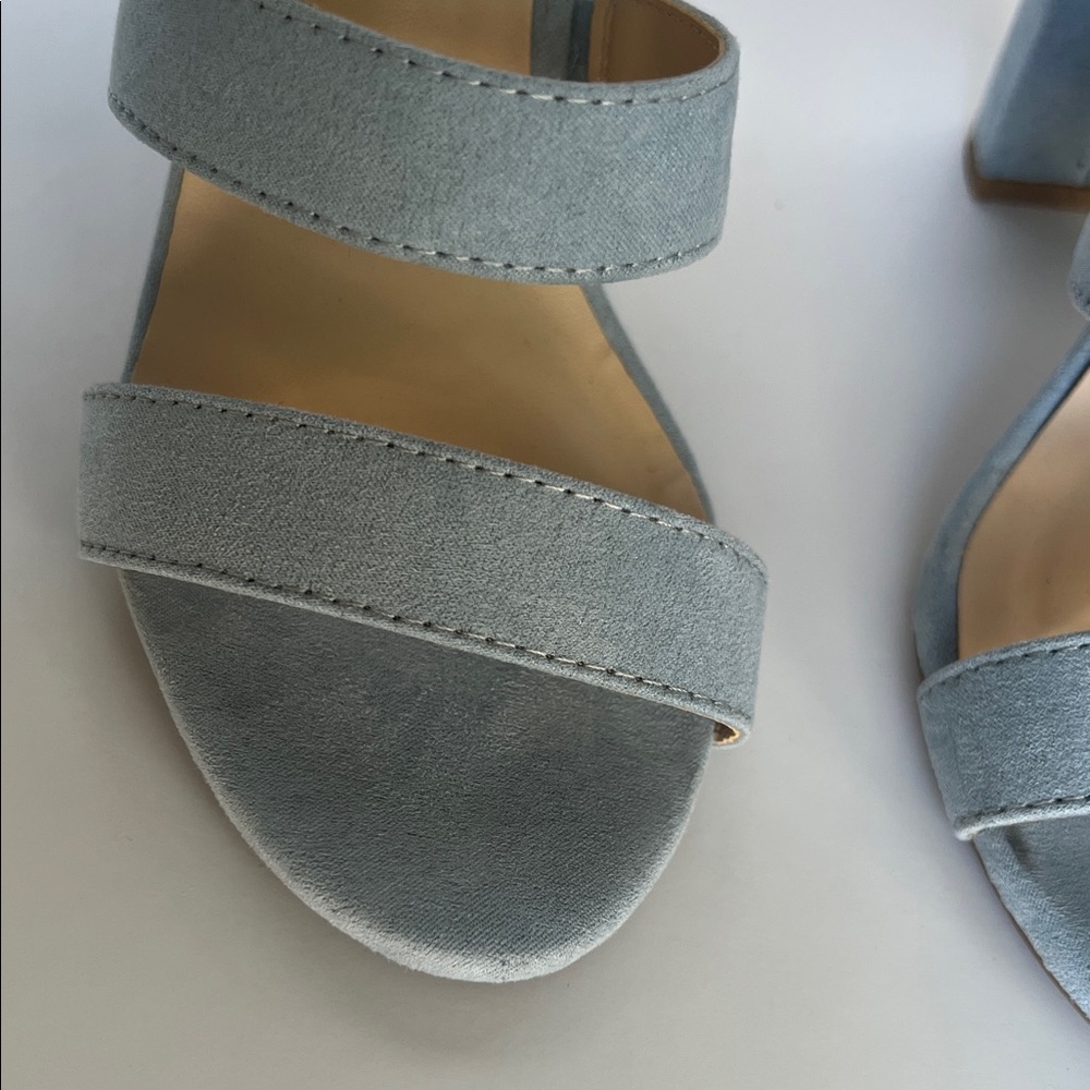 Lulu's Light Blue Strappy Block Heels - Picture 7 of 11